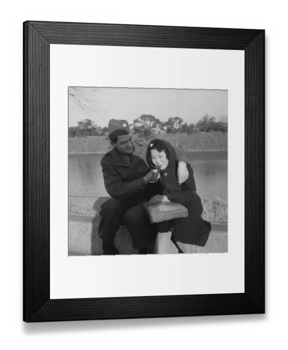 Framed Print : Soldier Feeding Woman Framed Print : Soldier Feeding Woman