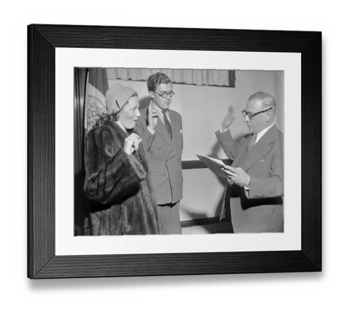 Framed Print : Swedish Fiancees Taking Oath Framed Print : Swedish Fiancees Taking Oath