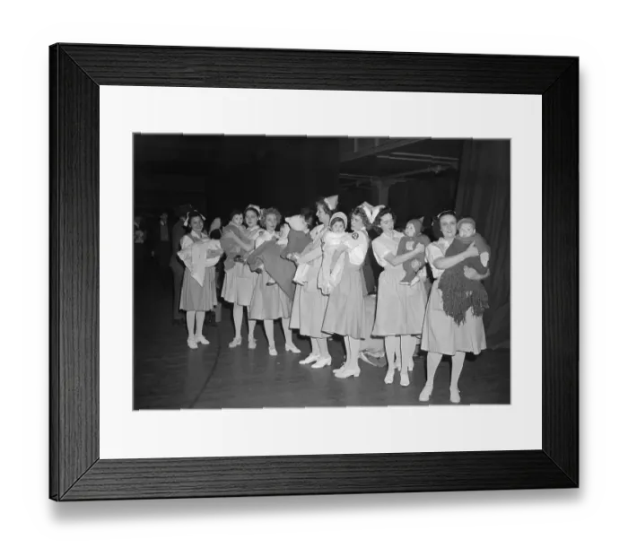 Framed Print : Nurses & Aides Hold New Babies Framed Print : Nurses & Aides Hold New Babies