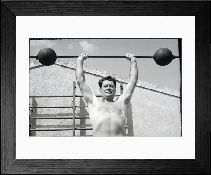 Framed Print : Full-Length Gene Tunney Lifting Weights Framed Print : Full-Length Gene Tunney Lifting Weights