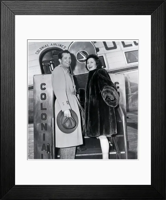 Framed Print : Norma Shearer and Husbnd Getting On Plane Framed Print : Norma Shearer and Husbnd Getting On Plane