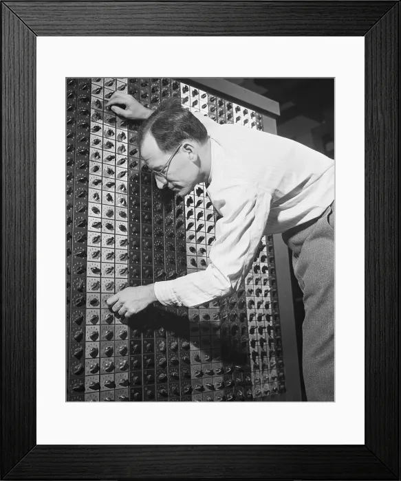 Framed Print : Inventor J.W. Mauchly with Electronic Computer Framed Print : Inventor J.W. Mauchly with Electronic Computer