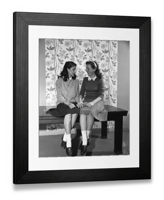 Framed Print : Two Bobby Soxers From 40'S Framed Print : Two Bobby Soxers From 40'S