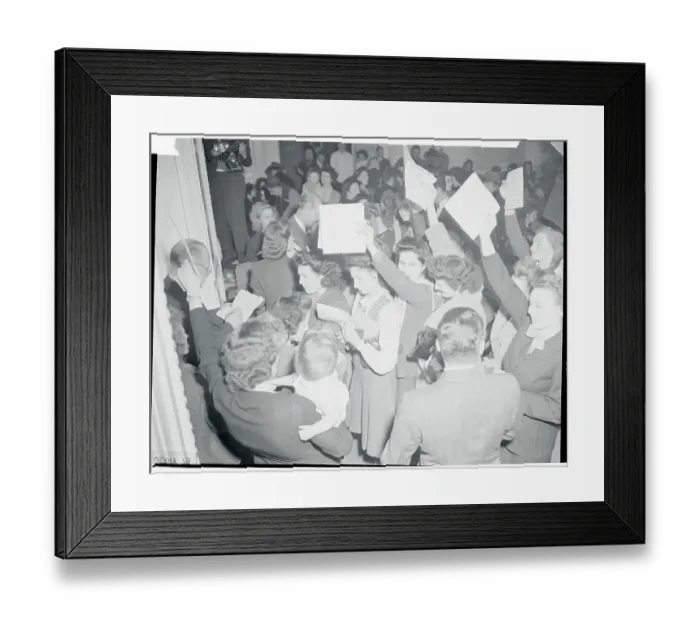 Framed Print : War Brides After Arriving on Docks from USS Argentina Framed Print : War Brides After Arriving on Docks from USS Argentina