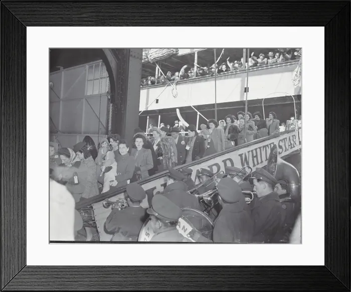 Framed Print : British Brides Disembarking from Ship Framed Print : British Brides Disembarking from Ship