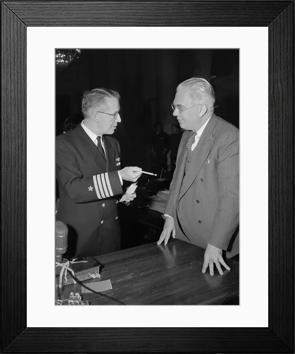 Framed Print : Homer Ferguson Conversing with Naval Intelligence Officer Framed Print : Homer Ferguson Conversing with Naval Intelligence Officer