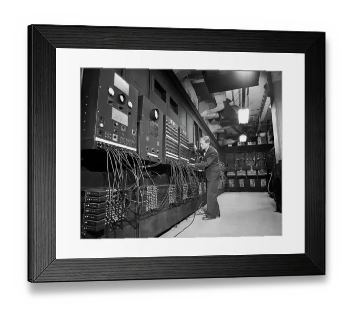Framed Print : J.W. Mauchly with Early Computer Framed Print : J.W. Mauchly with Early Computer