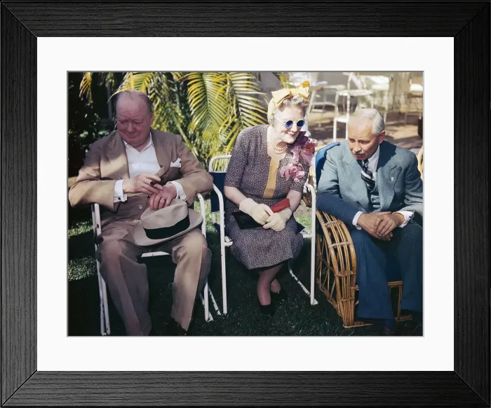 Framed Print : Winston Churchill and Wife with Frank Clark Framed Print : Winston Churchill and Wife with Frank Clark
