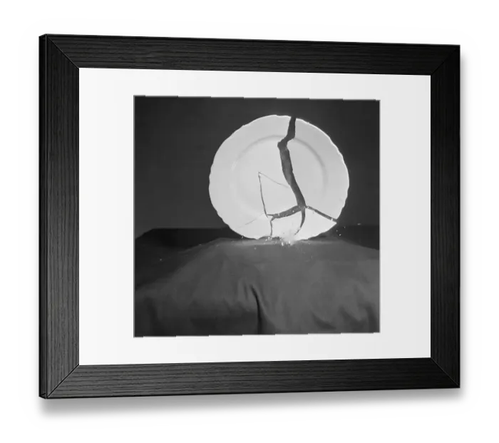 Framed Print : Plate Breaking from a Fall Framed Print : Plate Breaking from a Fall