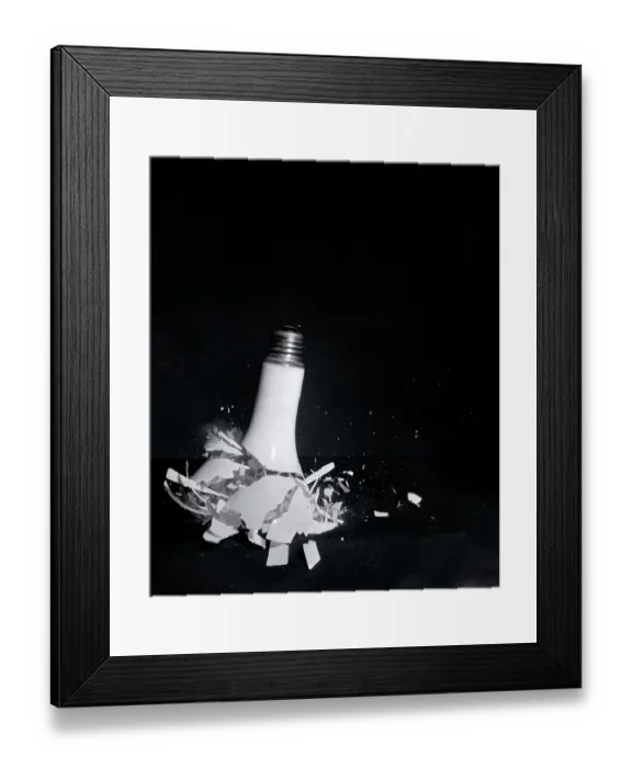Framed Print : Light Bulb Shattering Framed Print : Light Bulb Shattering