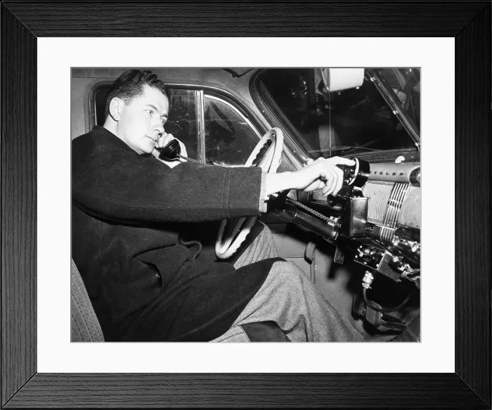 Framed Print : Demonstration of Automobile Radio-Telephone