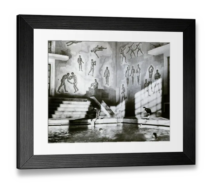Framed Print : Gen View Gis Swim In Roman Bath W / Mural Framed Print : Gen View Gis Swim In Roman Bath W / Mural