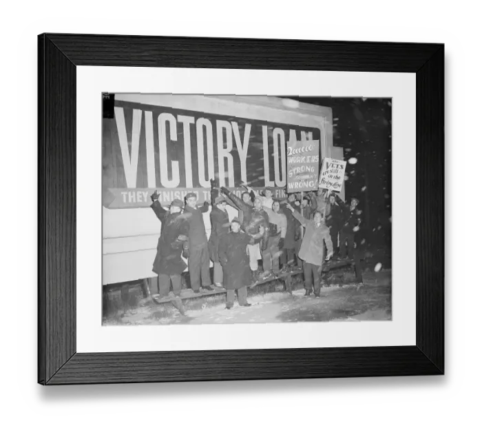 Framed Print : Strikers Point To Victory Loan Poster Framed Print : Strikers Point To Victory Loan Poster