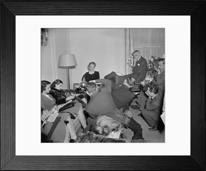 Framed Print : Lady Nancy Astor Being Interviewed by the Press Framed Print : Lady Nancy Astor Being Interviewed by the Press