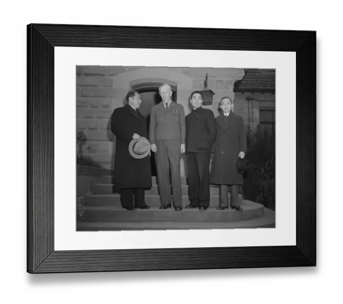Framed Print : George Marshall Posing W / Chinese Leaders Framed Print : George Marshall Posing W / Chinese Leaders