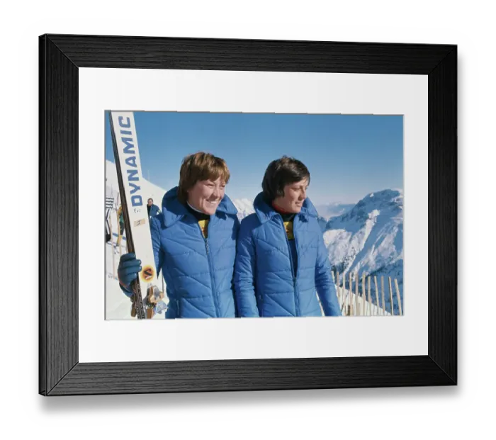 Framed Print : Olympian Rosi Mittermaier with Her Sister Framed Print : Olympian Rosi Mittermaier with Her Sister