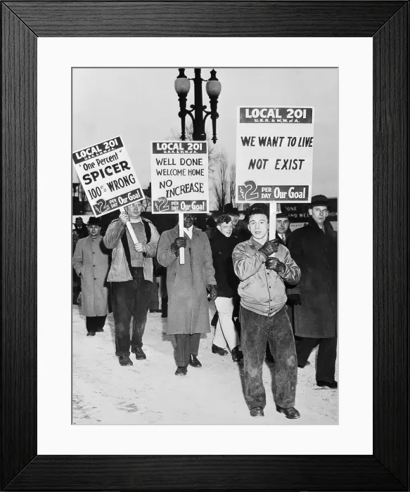Framed Print : Workers Striking for Higher Wages Framed Print : Workers Striking for Higher Wages