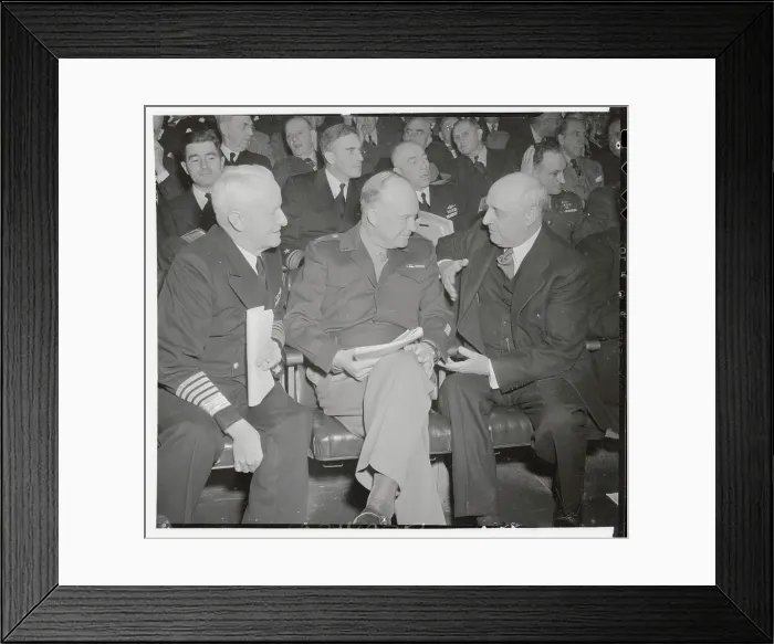 Framed Print : Dwight Eisenhower with Chester Nimitz and Andrew May