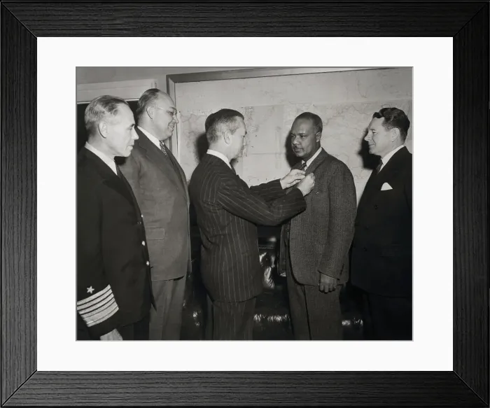 Framed Print : James Forrestal Giving Award to Lester Granger Framed Print : James Forrestal Giving Award to Lester Granger