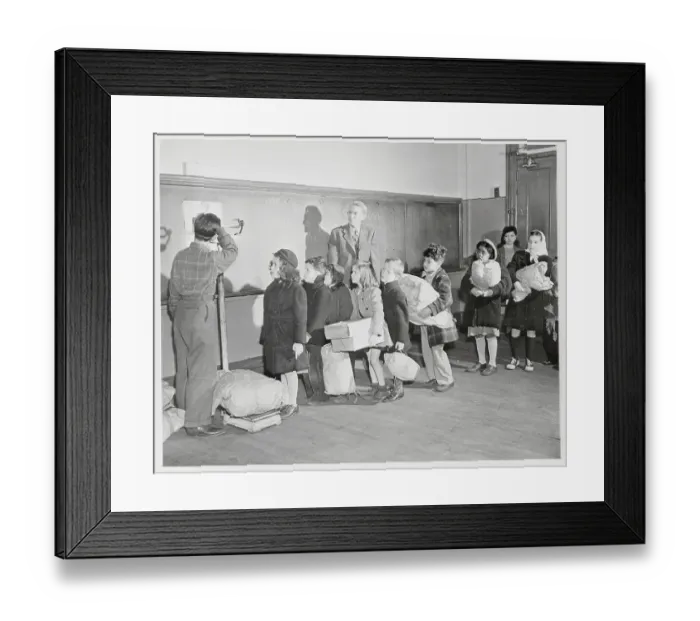 Framed Print : Schoolchildren Donating Clothing Framed Print : Schoolchildren Donating Clothing