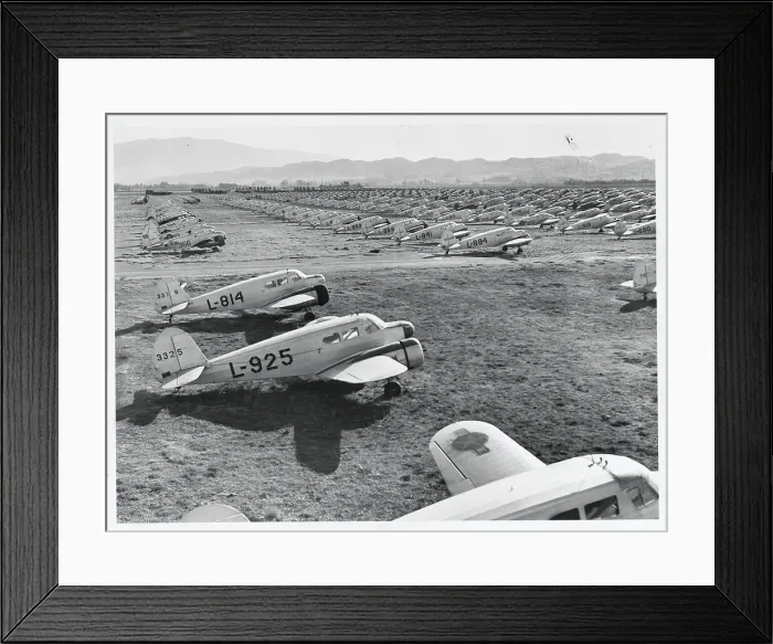 Framed Print : Ex-Army Planes Lined up at Depot Framed Print : Ex-Army Planes Lined up at Depot