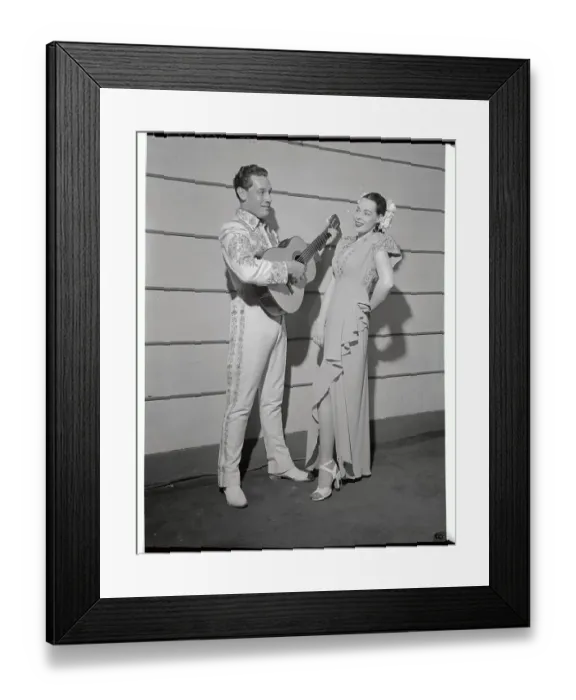 Framed Print : Tito Guizar Playing Guitar for Linda Howard Framed Print : Tito Guizar Playing Guitar for Linda Howard