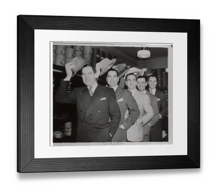Framed Print : Chicago Black Hawks Players Wearing New Hats Framed Print : Chicago Black Hawks Players Wearing New Hats
