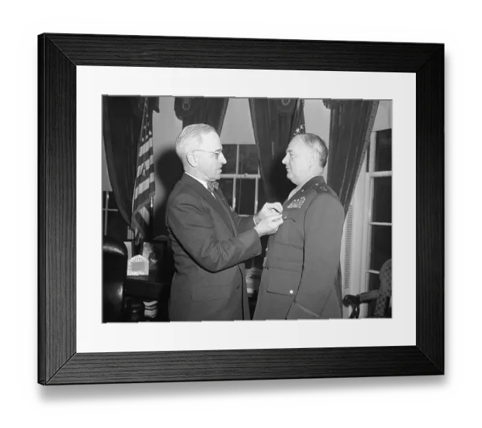 Framed Print : Truman Pinning Medal on William Donovan Framed Print : Truman Pinning Medal on William Donovan