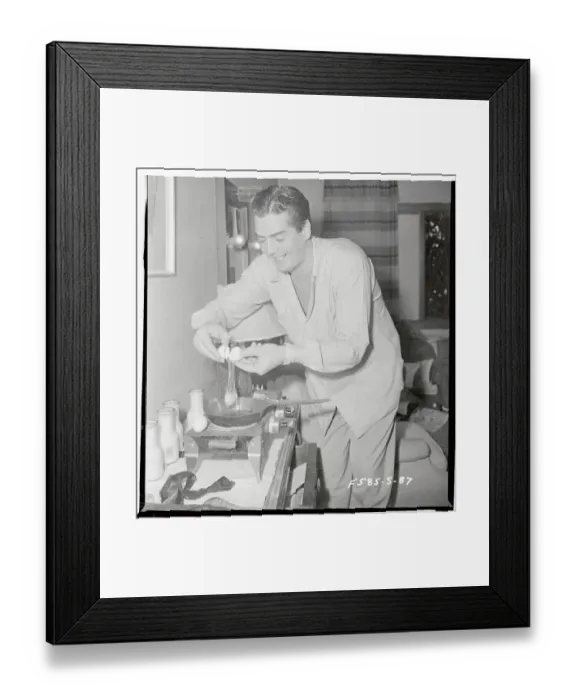 Framed Print : Victor Mature with Breakfast Framed Print : Victor Mature with Breakfast