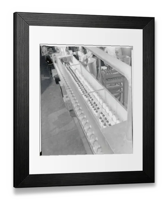 Framed Print : View of Assembly Line in Male Toiletries Plant Framed Print : View of Assembly Line in Male Toiletries Plant