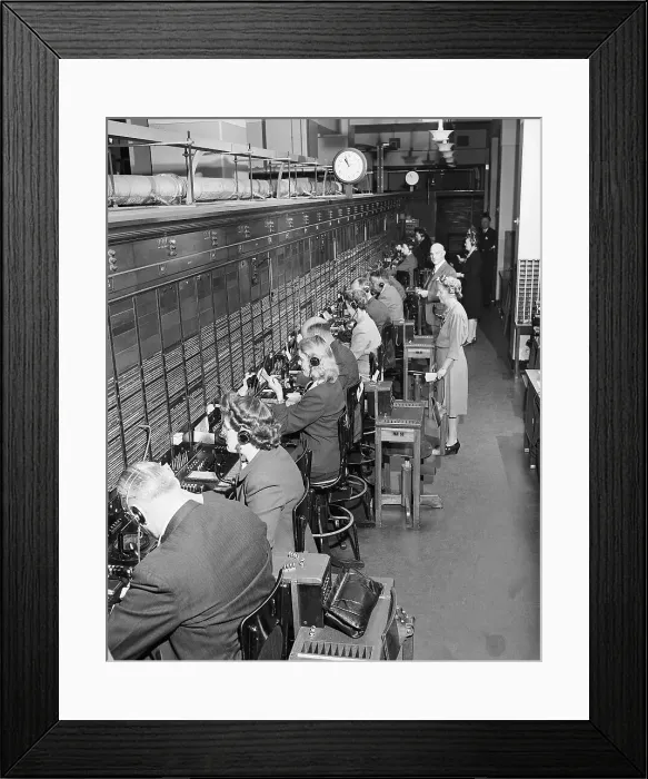 Framed Print : Executives Working Operator Swithboards Framed Print : Executives Working Operator Swithboards