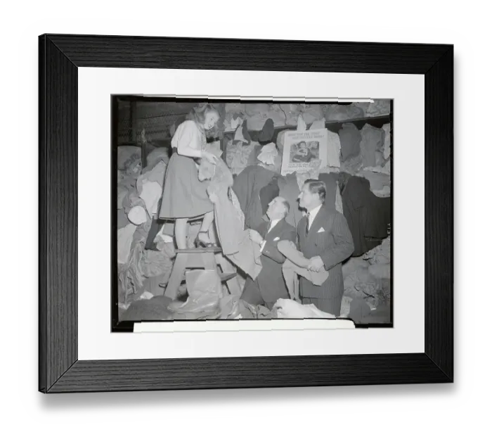 Framed Print : Governor Rockefeller and Associates in Clothing Donation Drive Framed Print : Governor Rockefeller and Associates in Clothing Donation Drive