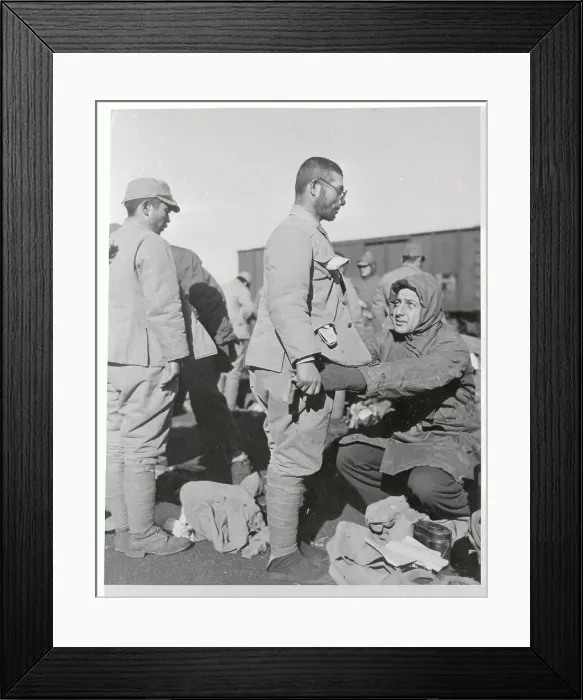 Framed Print : Japanese Soldier Being Searched Framed Print : Japanese Soldier Being Searched