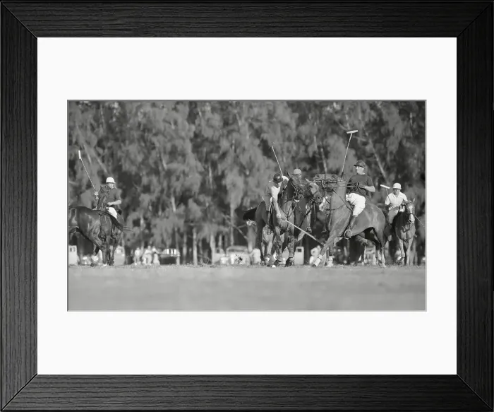 Framed Print : View of Action During Polo Match
