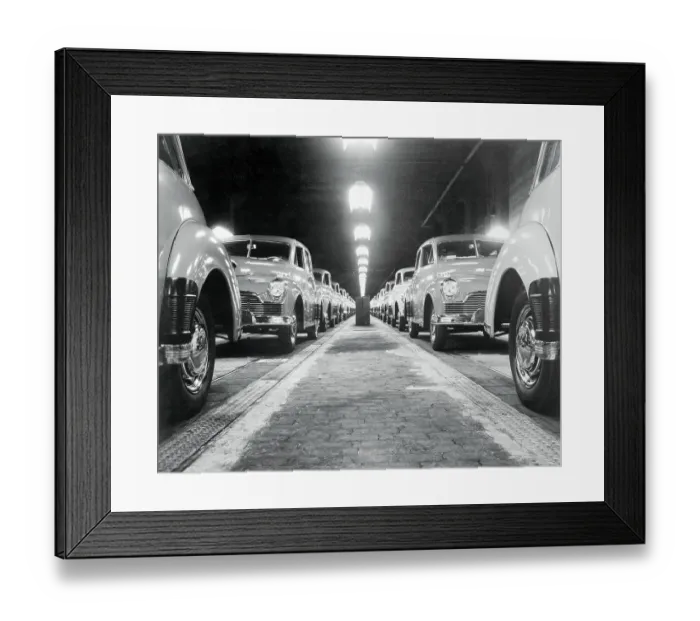 Framed Print : Cars at Studebaker Factory Framed Print : Cars at Studebaker Factory