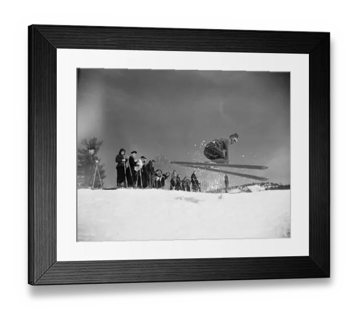 Framed Print : Hannes Schneider Demonstrating for Ski Students Framed Print : Hannes Schneider Demonstrating for Ski Students
