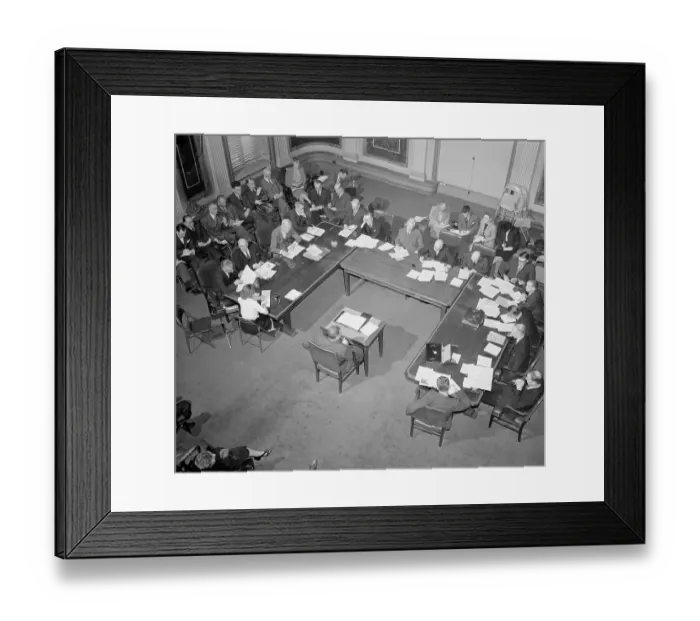 Framed Print : Palestine Committee Beginning Hearings Framed Print : Palestine Committee Beginning Hearings