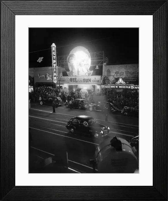 Framed Print : People Gathering a Theater Entrance for Film Premiere Framed Print : People Gathering a Theater Entrance for Film Premiere