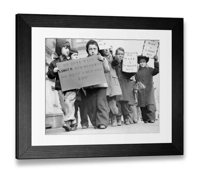 Framed Print : School Children Protest Framed Print : School Children Protest