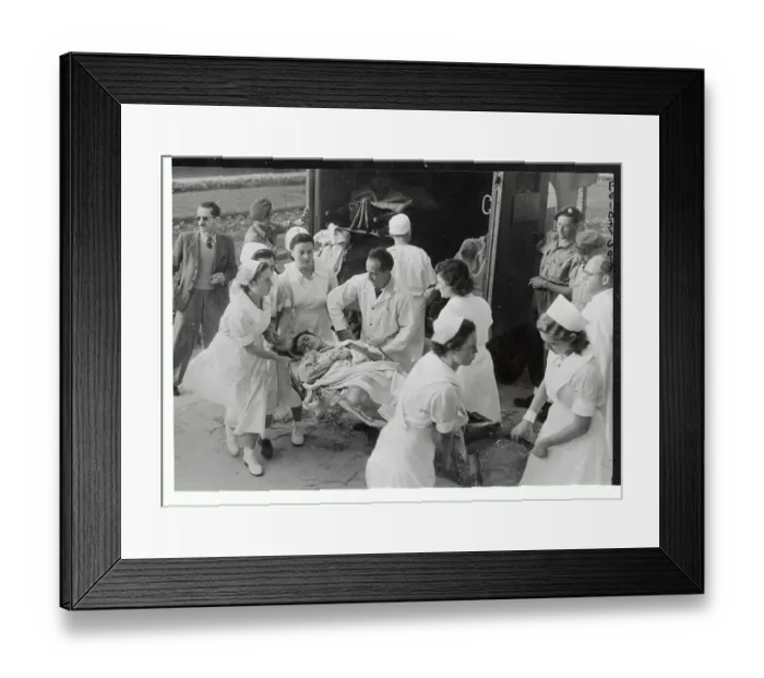 Framed Print : Medics Carrying Wounded Man on Stretcher Framed Print : Medics Carrying Wounded Man on Stretcher