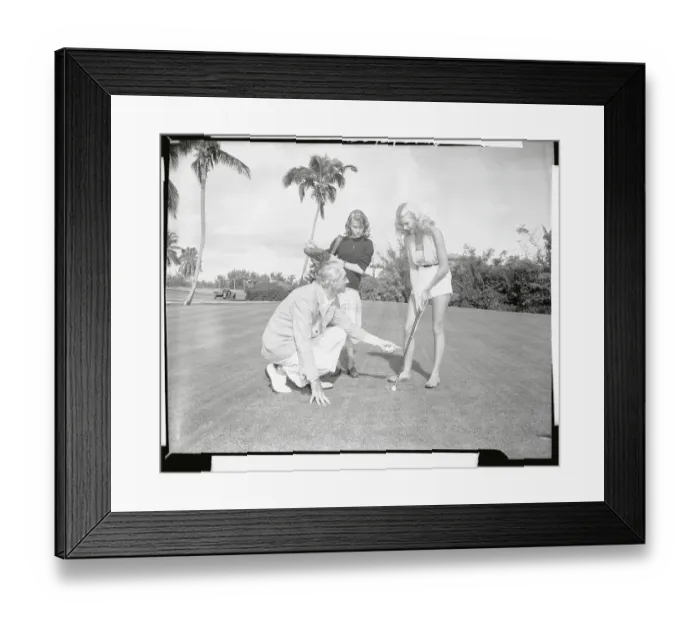 Framed Print : Tommy Armour Giving Golf Advice to Joan Gordon Framed Print : Tommy Armour Giving Golf Advice to Joan Gordon