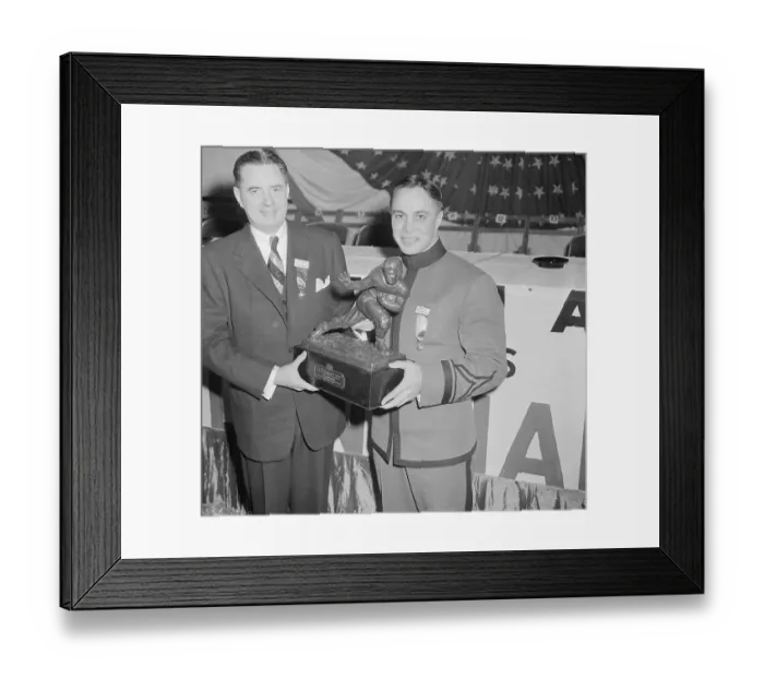 Framed Print : Felix Blanchard Jr Receiving Heisman Trophy Framed Print : Felix Blanchard Jr Receiving Heisman Trophy