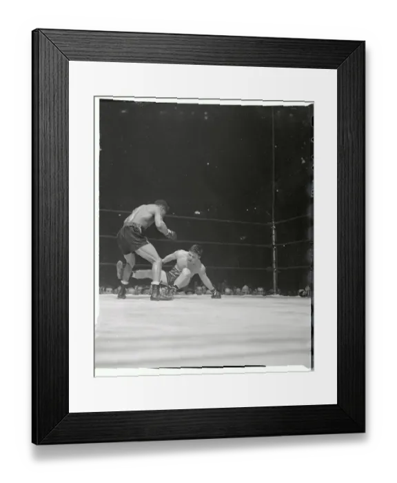 Framed Print : Beau Jack Standing over Morris Reif Framed Print : Beau Jack Standing over Morris Reif