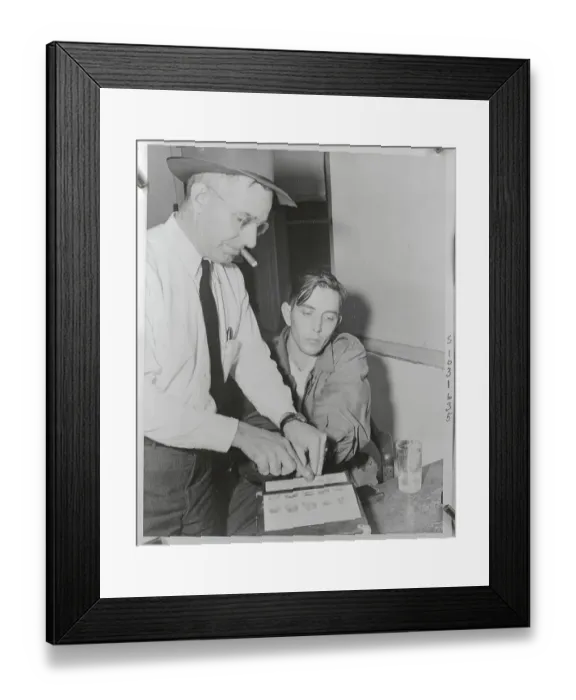 Framed Print : Alonzo Ellis Jones Being Fingerprinted