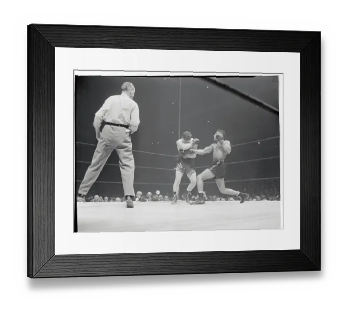 Framed Print : Morris Reif Punching Beau Jack During Bout Framed Print : Morris Reif Punching Beau Jack During Bout