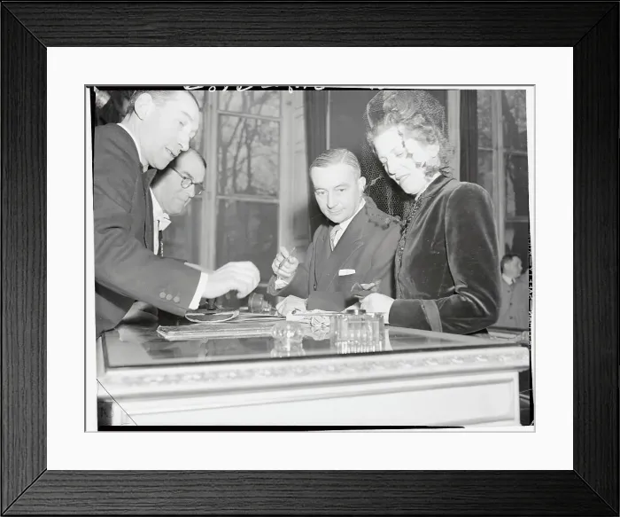 Framed Print : Marriage of Gerges Bidault and Suzanne Borel Framed Print : Marriage of Gerges Bidault and Suzanne Borel