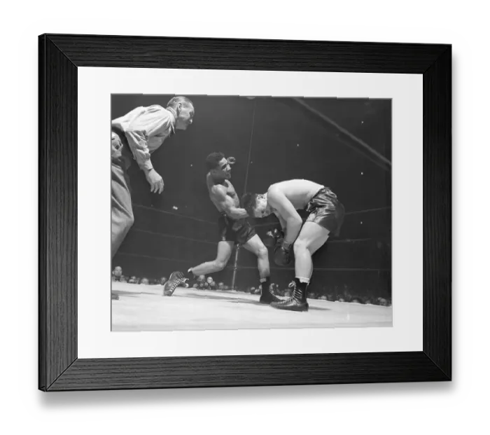 Framed Print : Beau Jack Punching Morris Reif Framed Print : Beau Jack Punching Morris Reif