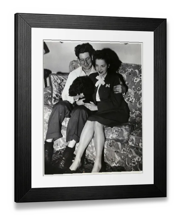 Framed Print : Charles Kelly with Wife and Family Dog Framed Print : Charles Kelly with Wife and Family Dog