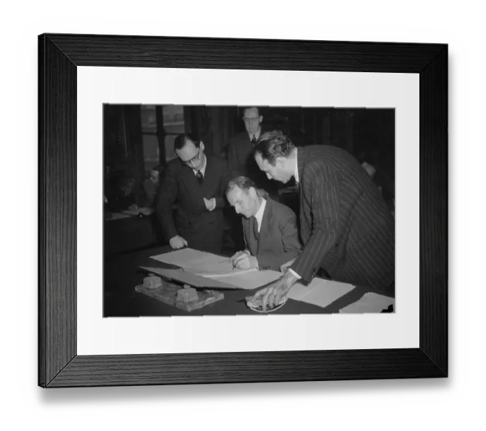 Framed Print : James A. Angell Signing Document Framed Print : James A. Angell Signing Document