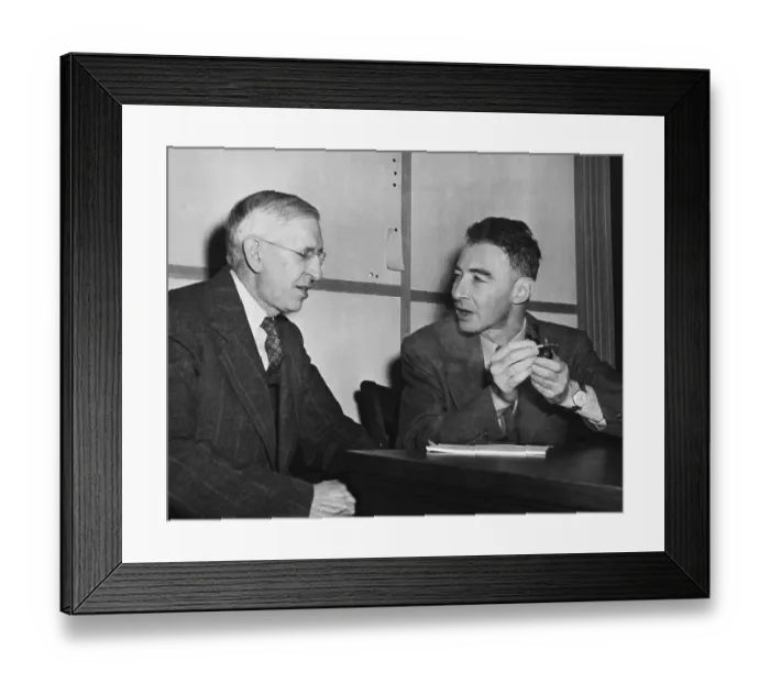Framed Print : J. Robert Oppenheimer And Raymond Berge Framed Print : J. Robert Oppenheimer And Raymond Berge